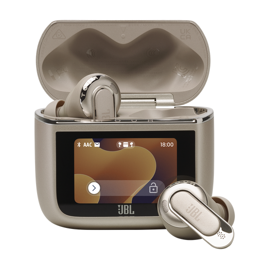 JBL Tour Pro 3 - Latte - True Wireless Noise Cancelling earbuds with Smart Charging Case&trade; - Hero